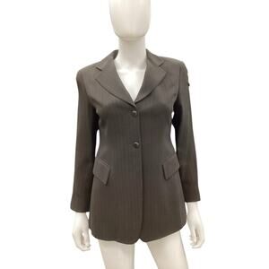 Emanuel Ungaro Petite Blazer Women’s SZ XS Made In Korea Pockets Chocolate Brown